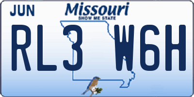 MO license plate RL3W6H