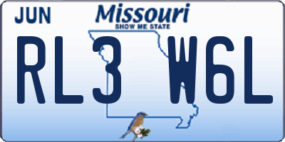 MO license plate RL3W6L