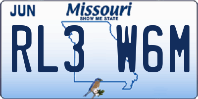 MO license plate RL3W6M