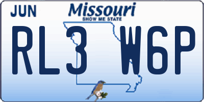 MO license plate RL3W6P