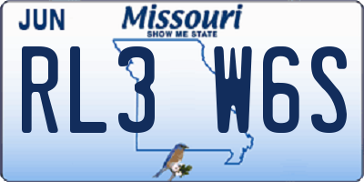 MO license plate RL3W6S