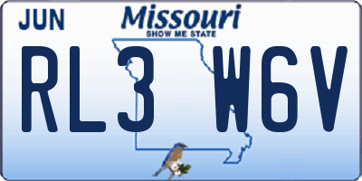 MO license plate RL3W6V