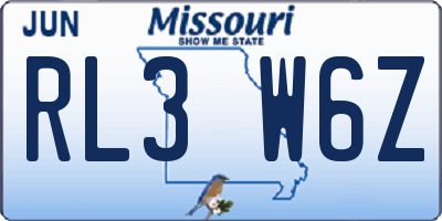 MO license plate RL3W6Z