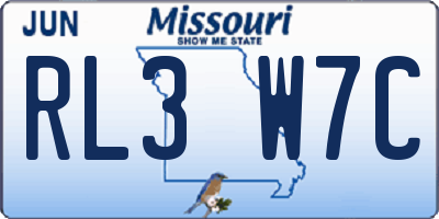 MO license plate RL3W7C