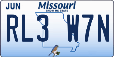 MO license plate RL3W7N