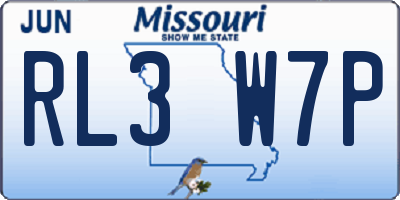 MO license plate RL3W7P