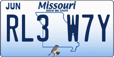 MO license plate RL3W7Y
