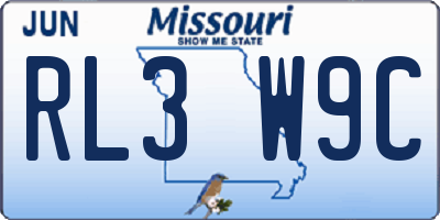 MO license plate RL3W9C