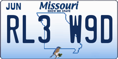MO license plate RL3W9D
