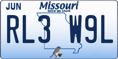 MO license plate RL3W9L
