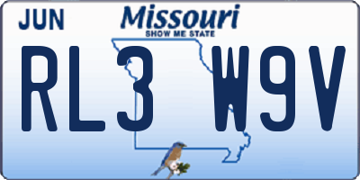 MO license plate RL3W9V