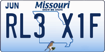 MO license plate RL3X1F