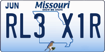 MO license plate RL3X1R