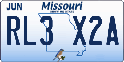 MO license plate RL3X2A