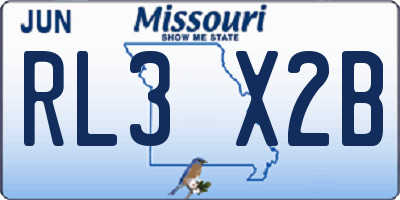 MO license plate RL3X2B