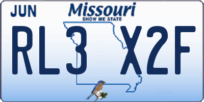 MO license plate RL3X2F