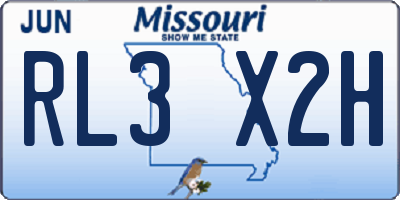 MO license plate RL3X2H