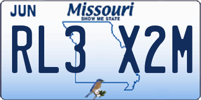 MO license plate RL3X2M