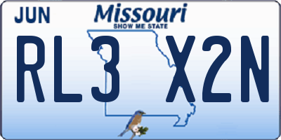 MO license plate RL3X2N