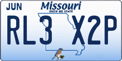 MO license plate RL3X2P