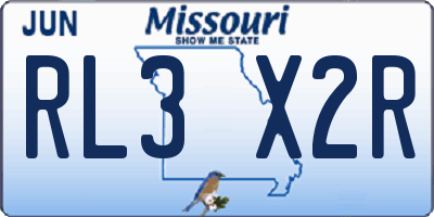 MO license plate RL3X2R