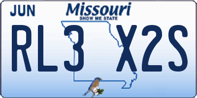 MO license plate RL3X2S