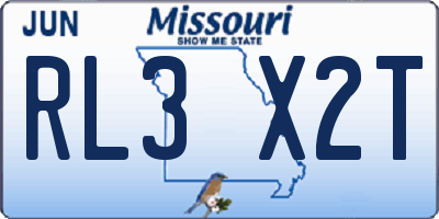 MO license plate RL3X2T