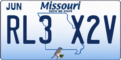 MO license plate RL3X2V