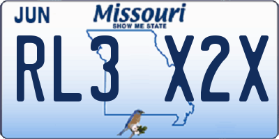 MO license plate RL3X2X