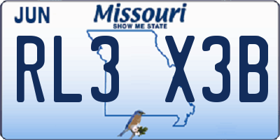 MO license plate RL3X3B