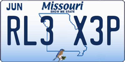 MO license plate RL3X3P