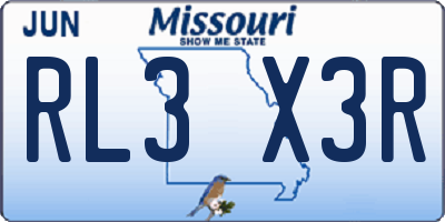 MO license plate RL3X3R