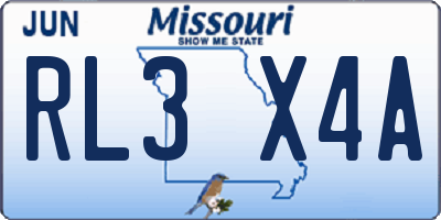 MO license plate RL3X4A