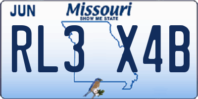 MO license plate RL3X4B