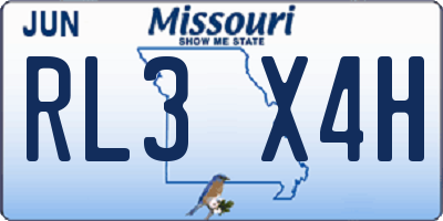MO license plate RL3X4H