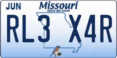 MO license plate RL3X4R