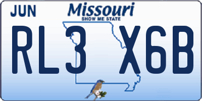 MO license plate RL3X6B