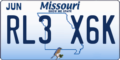 MO license plate RL3X6K