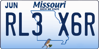 MO license plate RL3X6R
