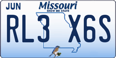 MO license plate RL3X6S