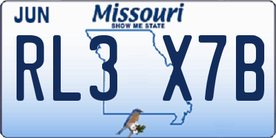 MO license plate RL3X7B