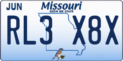 MO license plate RL3X8X