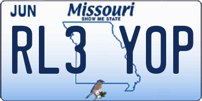 MO license plate RL3Y0P
