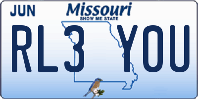 MO license plate RL3Y0U