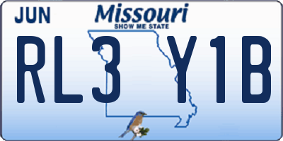 MO license plate RL3Y1B
