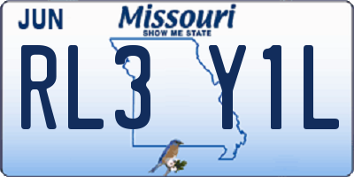 MO license plate RL3Y1L