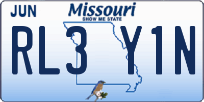 MO license plate RL3Y1N