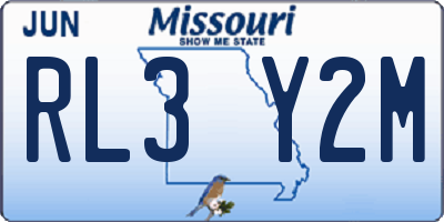 MO license plate RL3Y2M