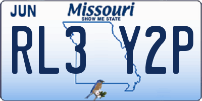 MO license plate RL3Y2P