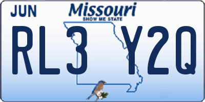 MO license plate RL3Y2Q